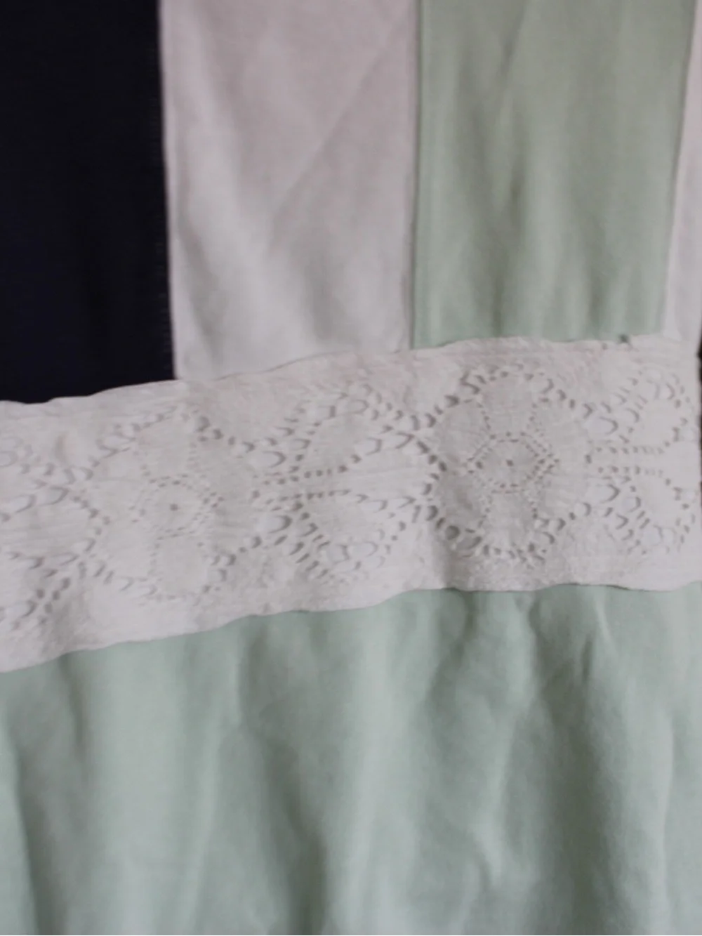 Free People We The Free Colorblock Crochet Lace Oversized Sweatshirt Tunic XS - Picture 14 of 14